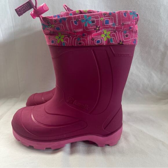 Kamik Waterproof Snow Rain Boots Pink Size 11 Insulated Adjustable Outdoor Play - Picture 6 of 10